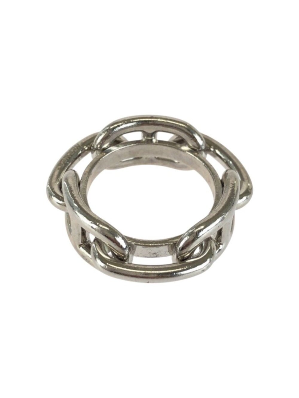Hermes Chaine D'ancre Legato Scarf Ring Silver Brass